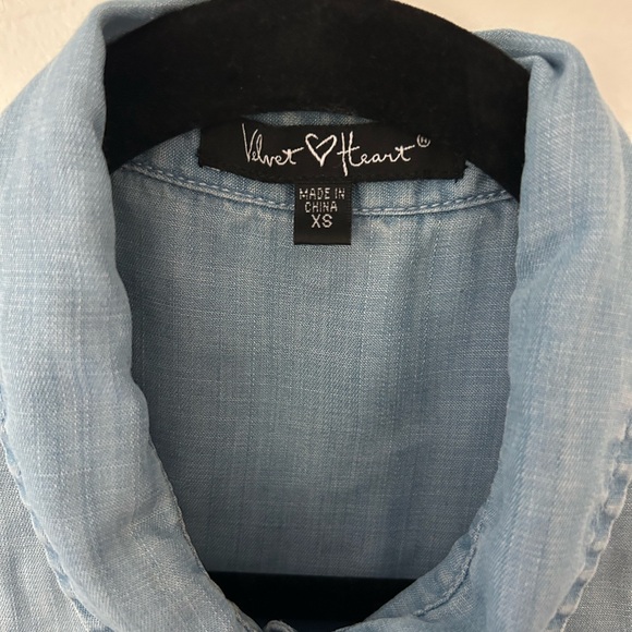 Velvet Heart Light Blue Denim Romper - Picture 2 of 3